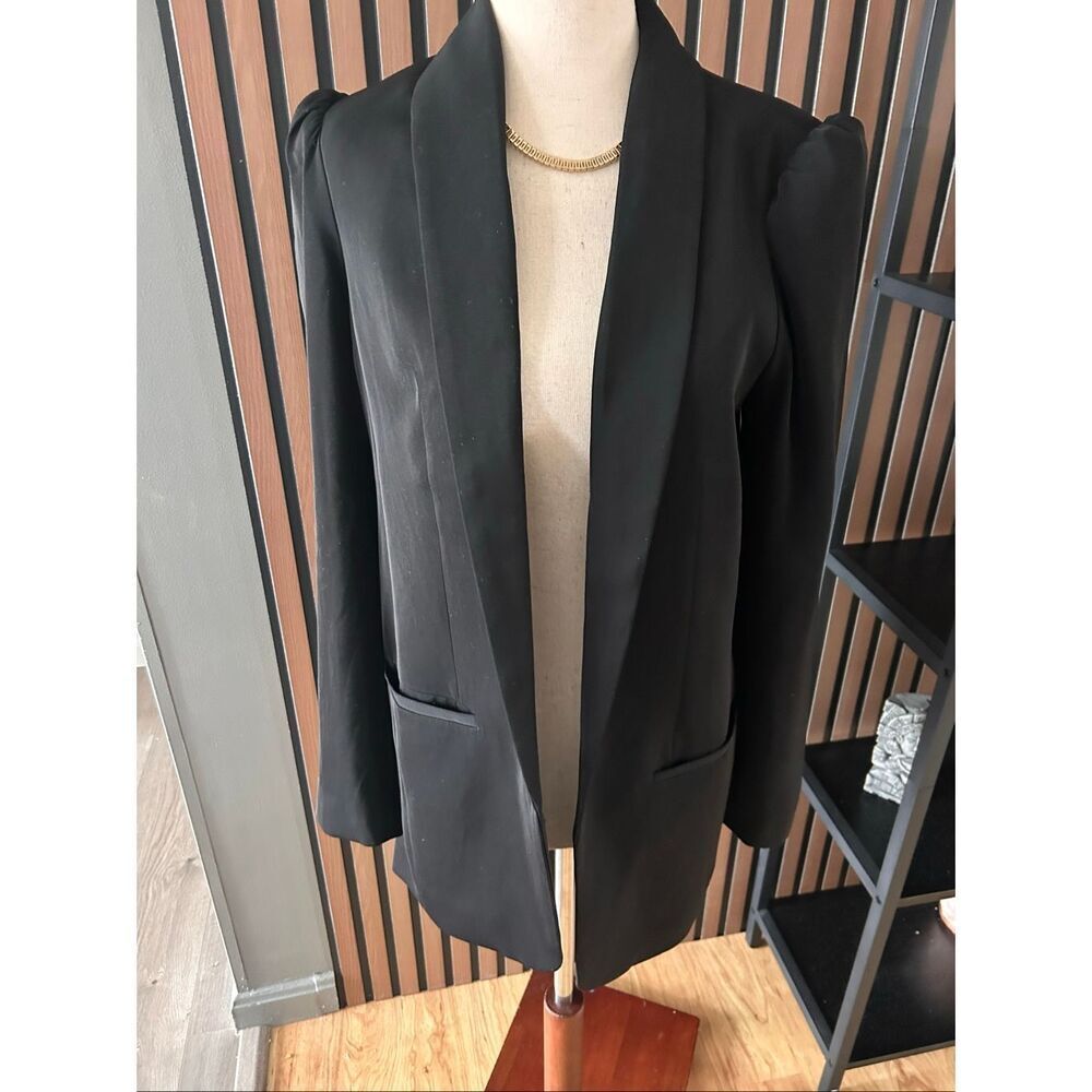 Express puffy sleeve blazer black work attire size small stylish long